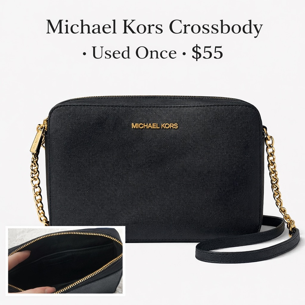 Michael Kors Black and Gold Crossbody Bag